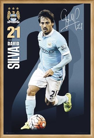 Framed Framed David Silva 2015/16 - Manchester City FC