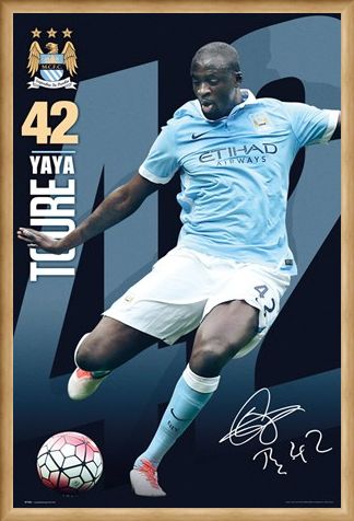Framed Framed Yaya Toure 15/16 - Manchester City Football Club