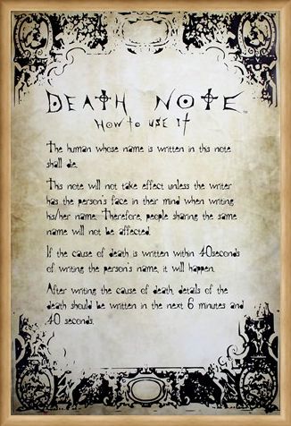 Framed Framed Play By The Rules - Death Note