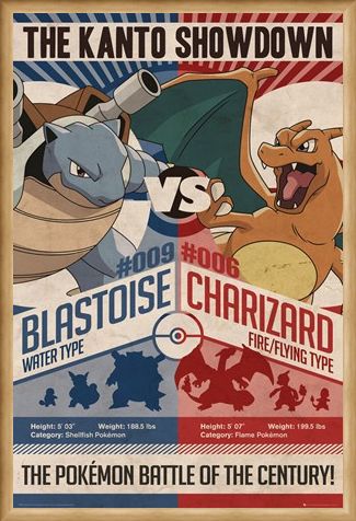 Framed Framed Red v Blue The Kanto Showdown - Pokémon