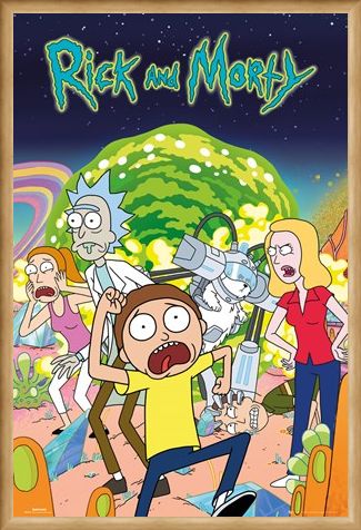 Framed Framed Rick and Morty Group - Cartoon Sitcom