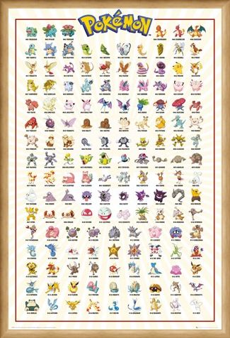 Framed Framed Original 151 - Pokemon Kanto