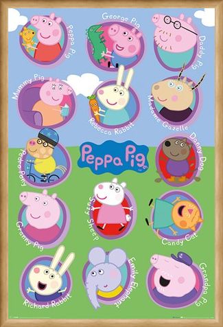 Framed Framed Lots Of Friends - Peppa Pig Multi Characters