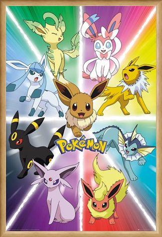 Framed Framed Eevee Evolution - Pokemon