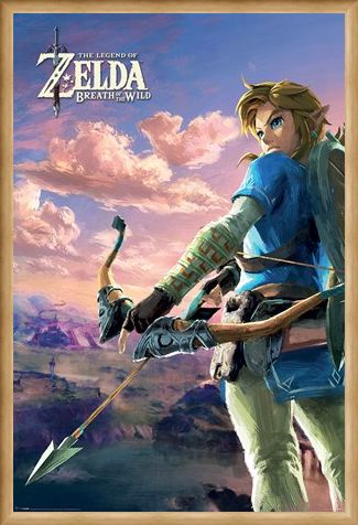 Framed Framed Breath of the Wild Hyrule Scene Landscape - The Legend of Zelda