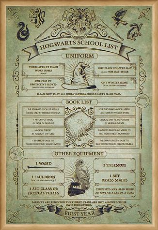 Framed Framed Hogwarts First Year Essentials - Harry Potter