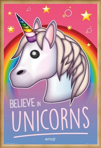 Framed Framed Believe In Unicorns - Emoji