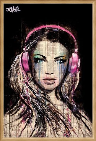 Framed Framed DJ Girl - Loui Jover