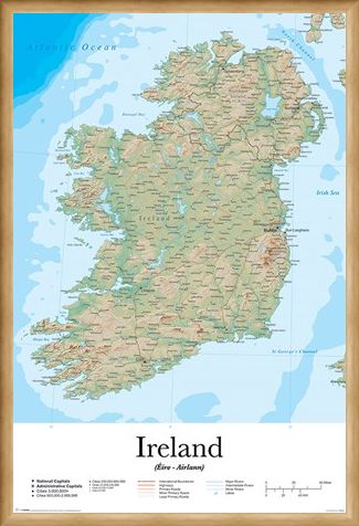 Framed Framed Emerald Isle - Map Of Ireland