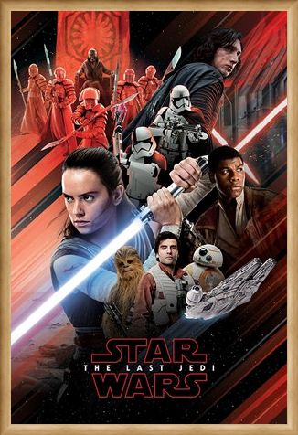 Framed Framed The Last Jedi Red Montage - Star Wars