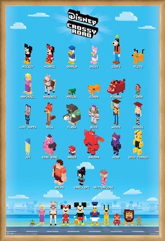 Framed Framed Crossy Characters - Disney Crossy Road