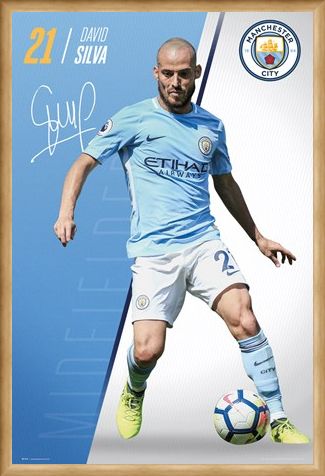 Framed Framed Silva 17-18 - Manchester City