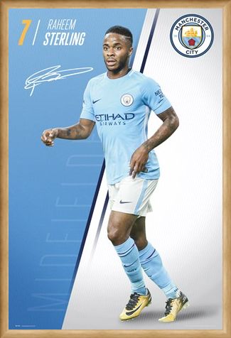 Framed Framed Sterling 17-18 - Manchester City