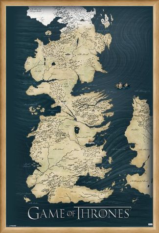 Framed Framed The Seven Kingdoms of Westeros Map - Game of Thrones