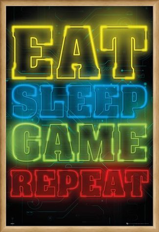 Framed Framed Eat Sleep Game Repeat - Gaming