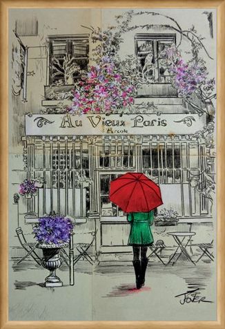 Framed Framed Au Vieux Paris - Loui Jover