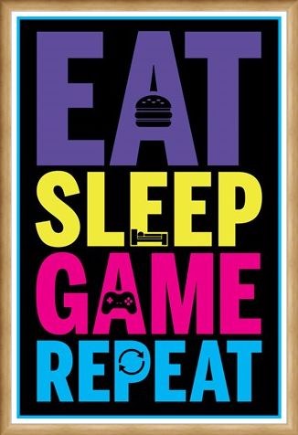Framed Framed Eat, Sleep, Game, Repeat - Gaming Life