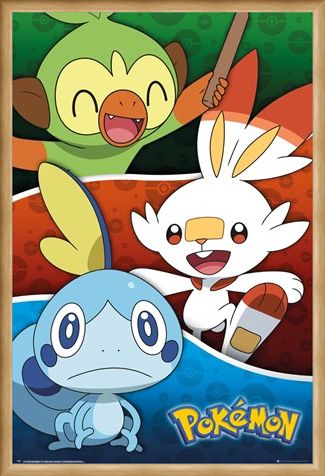 Framed Framed Galar Starters - Pokemon