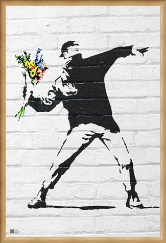 Framed Framed Flower Bomber - Banksy