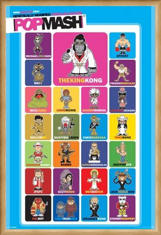 Framed Framed PopMash Characters - Genetically Modified Modern Culture