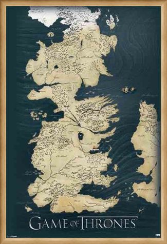 Framed Framed The Seven Kingdoms of Westeros Map - Game of Thrones