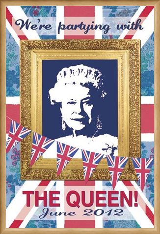 Framed Framed We're Partying with The Queen - Martin Wiscombe
