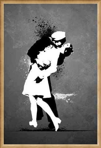 Framed Framed War's End Kiss - Love in Black and White