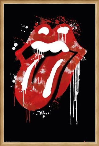 Framed Framed Graffiti Lips - The Rolling Stones