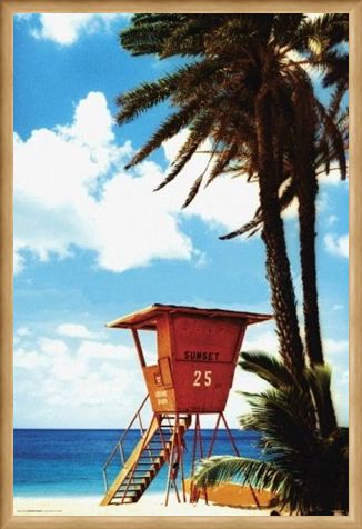 Framed Framed Lifeguard Hut - Paradise