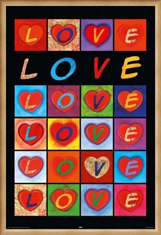 Framed Framed Love Hearts - Love Collage