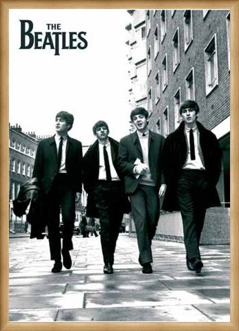 Framed Framed Beatles In London, Black and White Photo - The Beatles