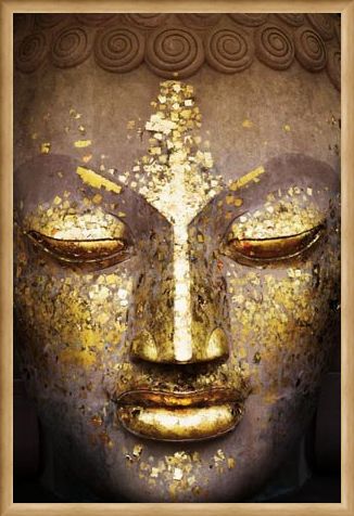 Framed Framed Speckled in Gold - The Face of the Buddha