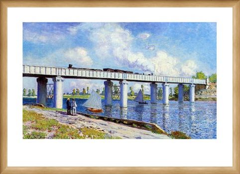 Framed Framed The Railway Bridge to Argenteuil - Claude Monet