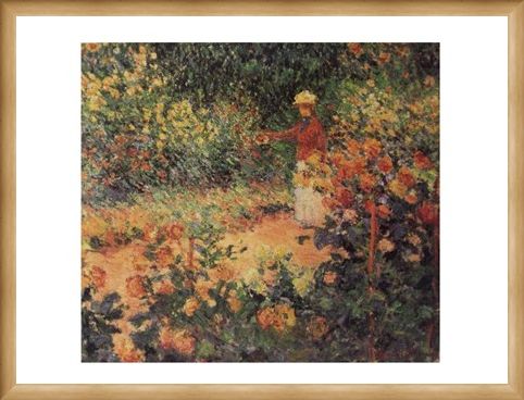 Framed Framed Artist in the Garden of Giverny - Claude Monet