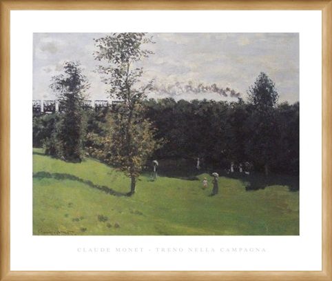 Framed Framed Train in the Countryside - Claude Monet