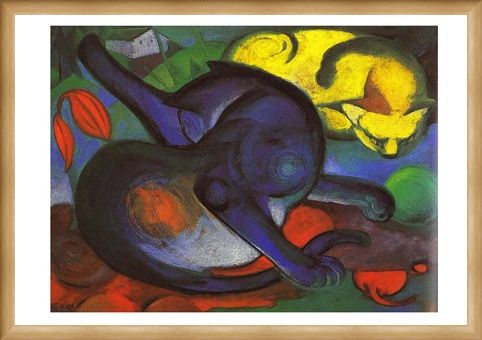 Framed Framed Two Cats - Franz Marc