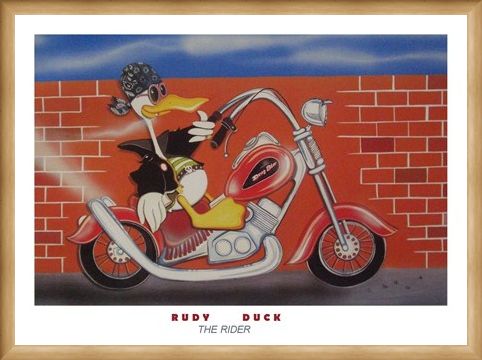 Framed Framed The Rider - Rudy Duck by G Servello