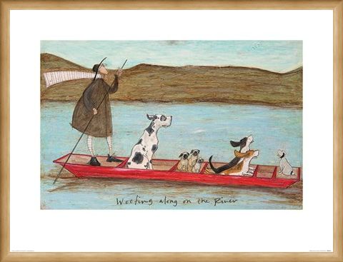 Framed Framed Woofing along on the River - Sam Toft