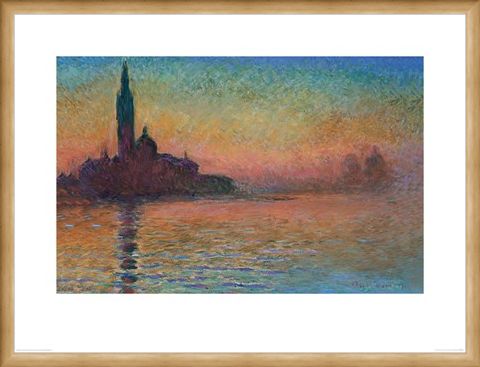 Framed Framed Sunset in Venice - Monet