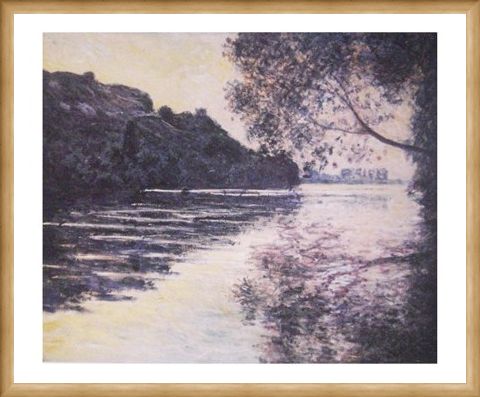 Framed Framed Effect of the Sun on The Seine - Claude Monet