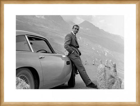 Framed Framed Bond and his Aston - Sean Connery is 007