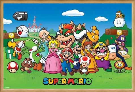 Framed Framed Super Mario Collage - Mushroom Kingdom