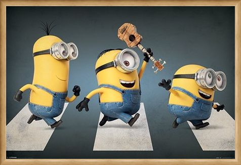 Framed Framed Minions Abbey Road - Stuart, Kevin and Bob