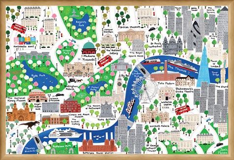 Framed Framed An Alternative Map Of London - Jamie Malone
