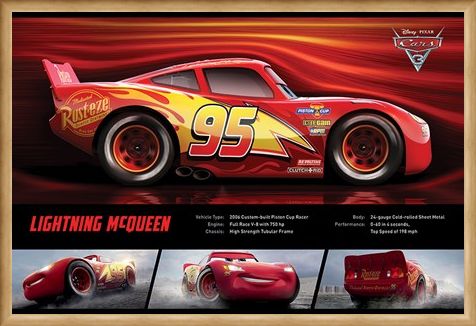 Framed Framed Lightning McQueen Stats - Cars 3