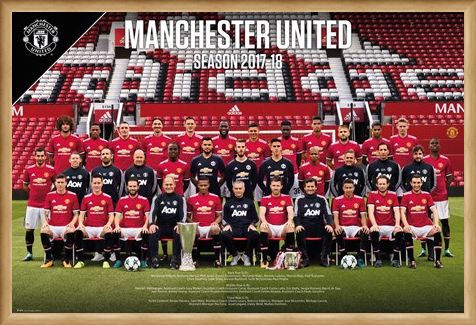 Framed Framed Team Photo 17-18 - Manchester United