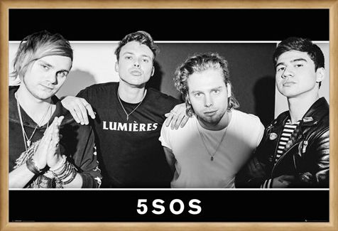 Framed Framed Group Black and White - 5 Seconds Of Summer