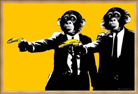 Framed Framed Hands Up! - Monkeys With Bananas