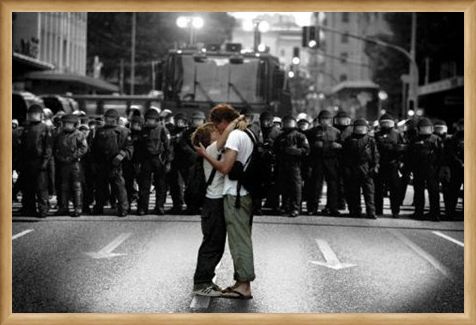 Framed Framed An Act of Defiance - Protest Kiss