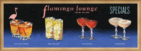 Framed Framed Flamingo Lounge - Cocktails All Around!